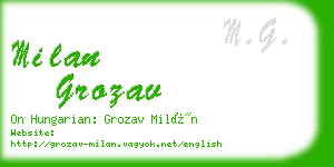 milan grozav business card